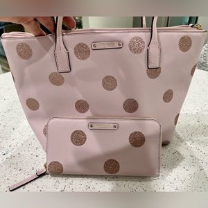 Kate Spade Dewey Street Glitter dot tote & wallet